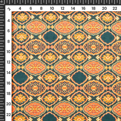 Luxurious Kashmiri Art On Digital Print Elegant Blend Pashmina Fabric