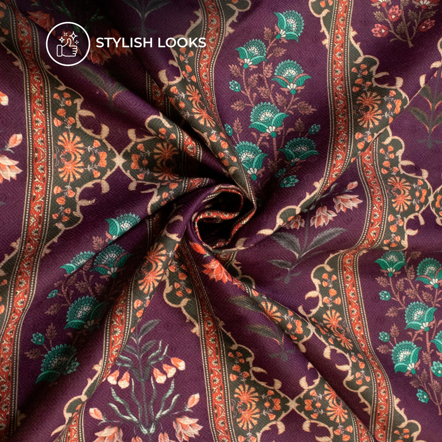 Exclusive Mughal Era Art Digital Print Elegant Blend Pashmina Fabric