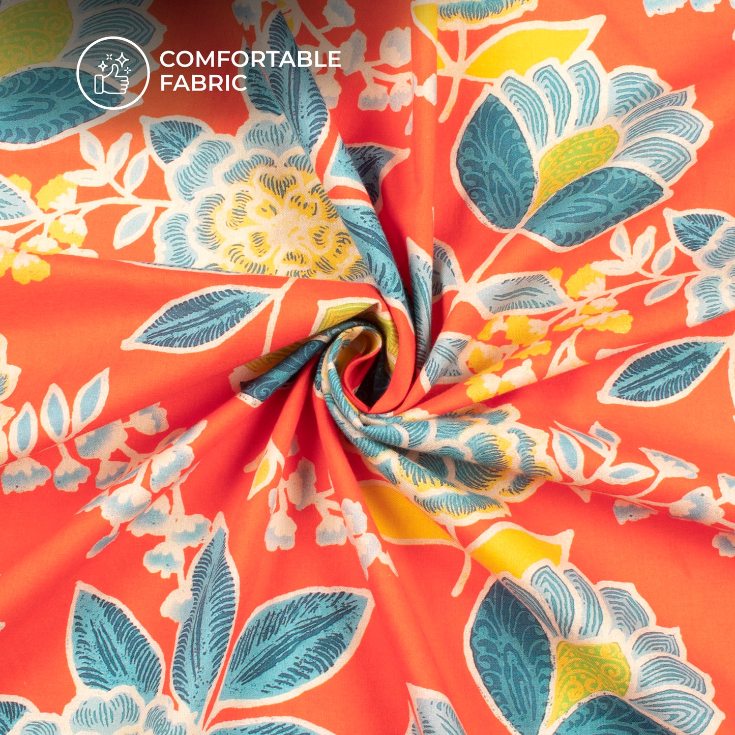 Seamless Beautiful Floral Digital Print Cotton Cambric Fabric