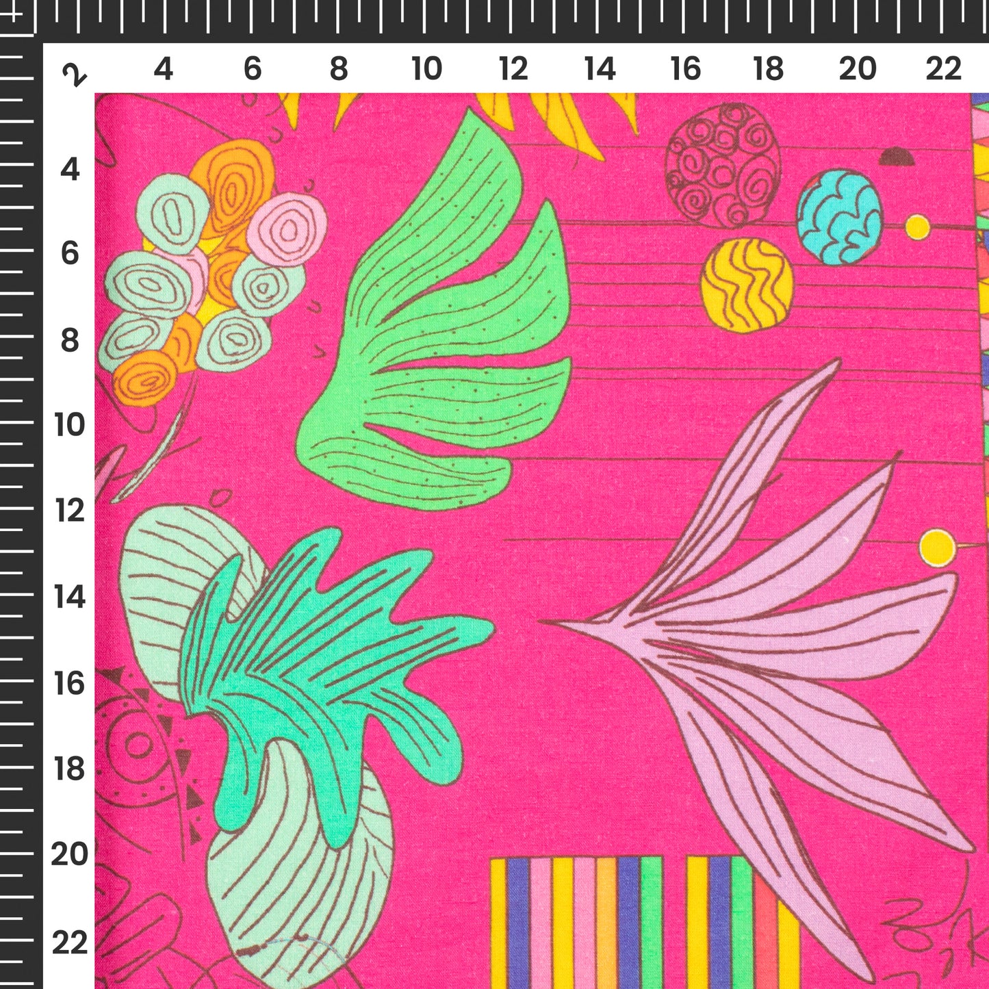 Vibrant Contemporary Flower Digital Print Cotton Cambric Fabric