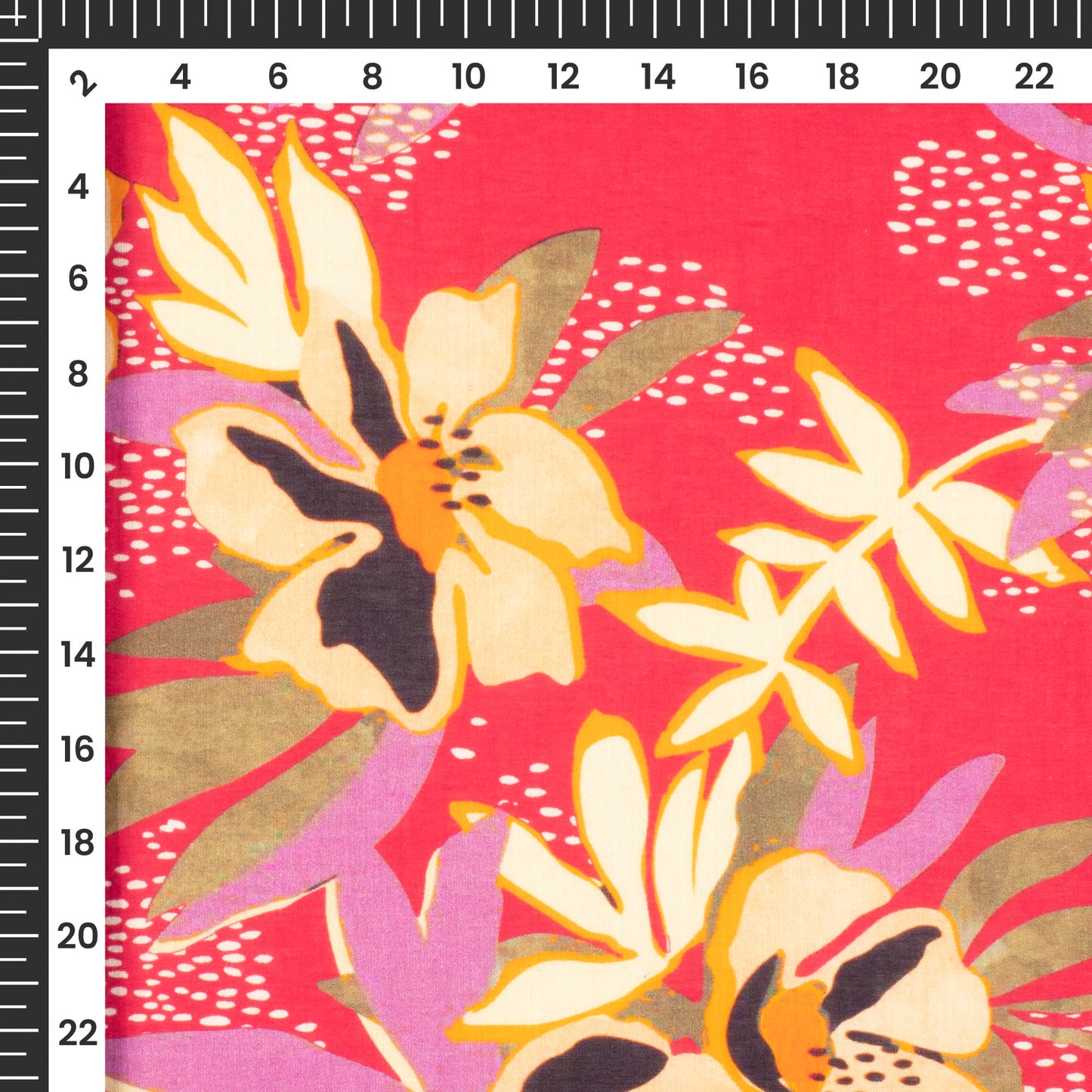 Attractive Pink Seamless Floral Digital Print Pure Cotton Mulmul Fabric