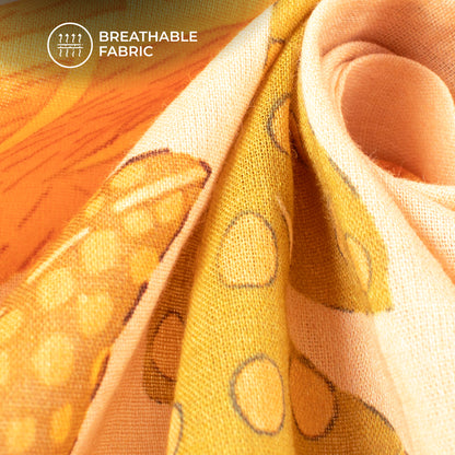 Seamless Abstract Floral Digital Print Pure Cotton Mulmul Fabric
