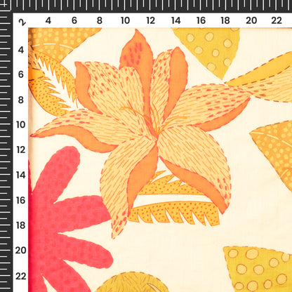 Seamless Abstract Floral Digital Print Pure Cotton Mulmul Fabric