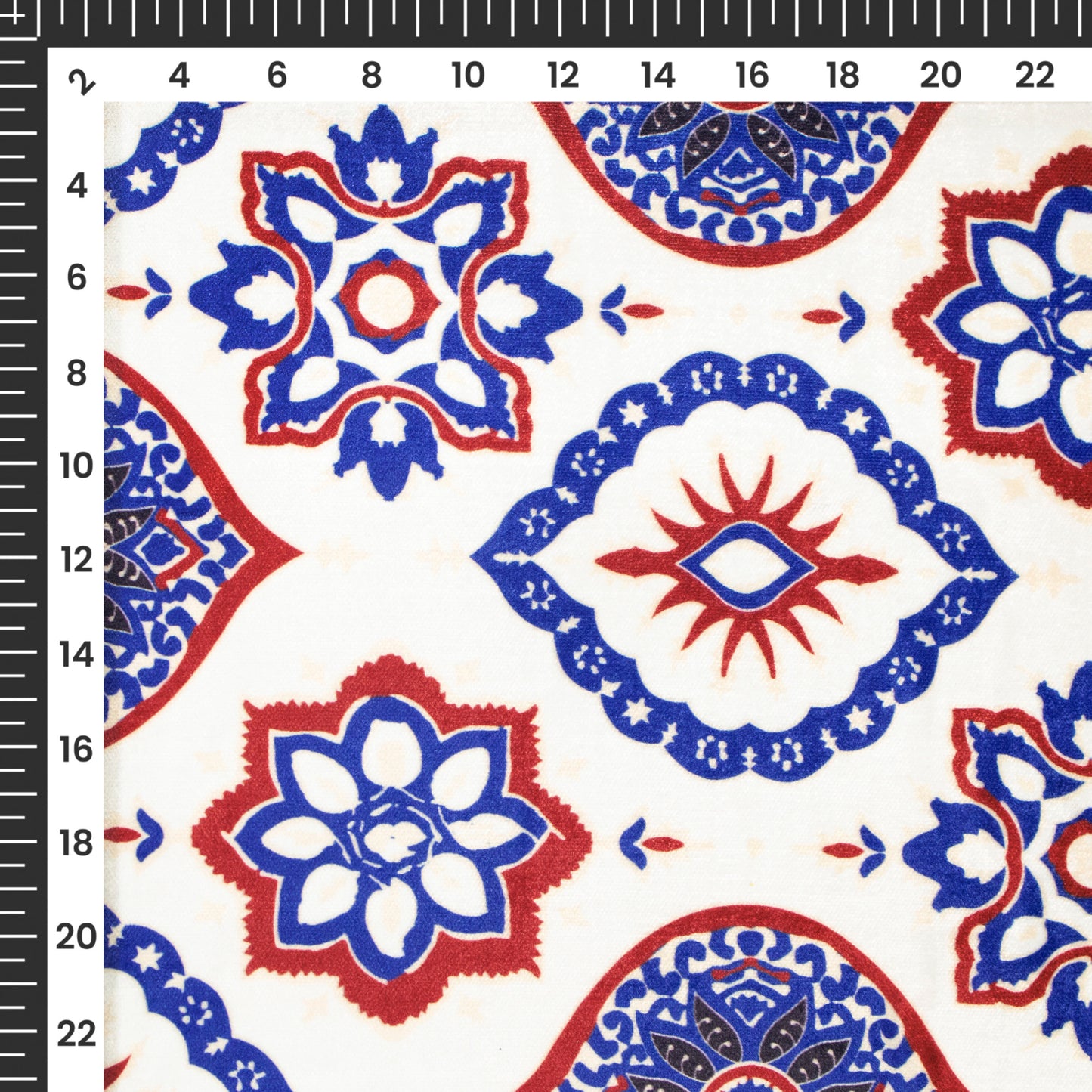 Trendy Ajarakh Print Floral Digital Print Premium Velvet Fabric