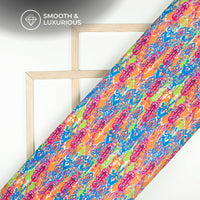 Ikkat Inspired Digital Print Viscose Uppada Silk Fabric