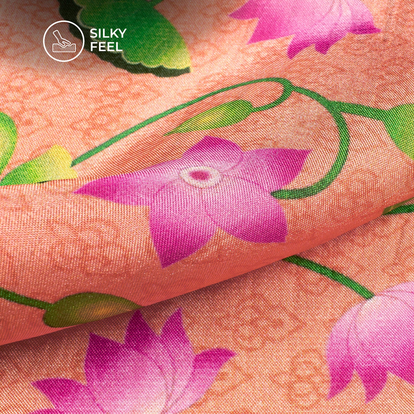 Luxurious Pichwaii Digital Print Viscose Uppada Silk Fabric