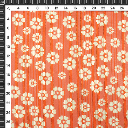 Beautiful Lovely Floral Digital Print Silver Lurex Georgette Fabric