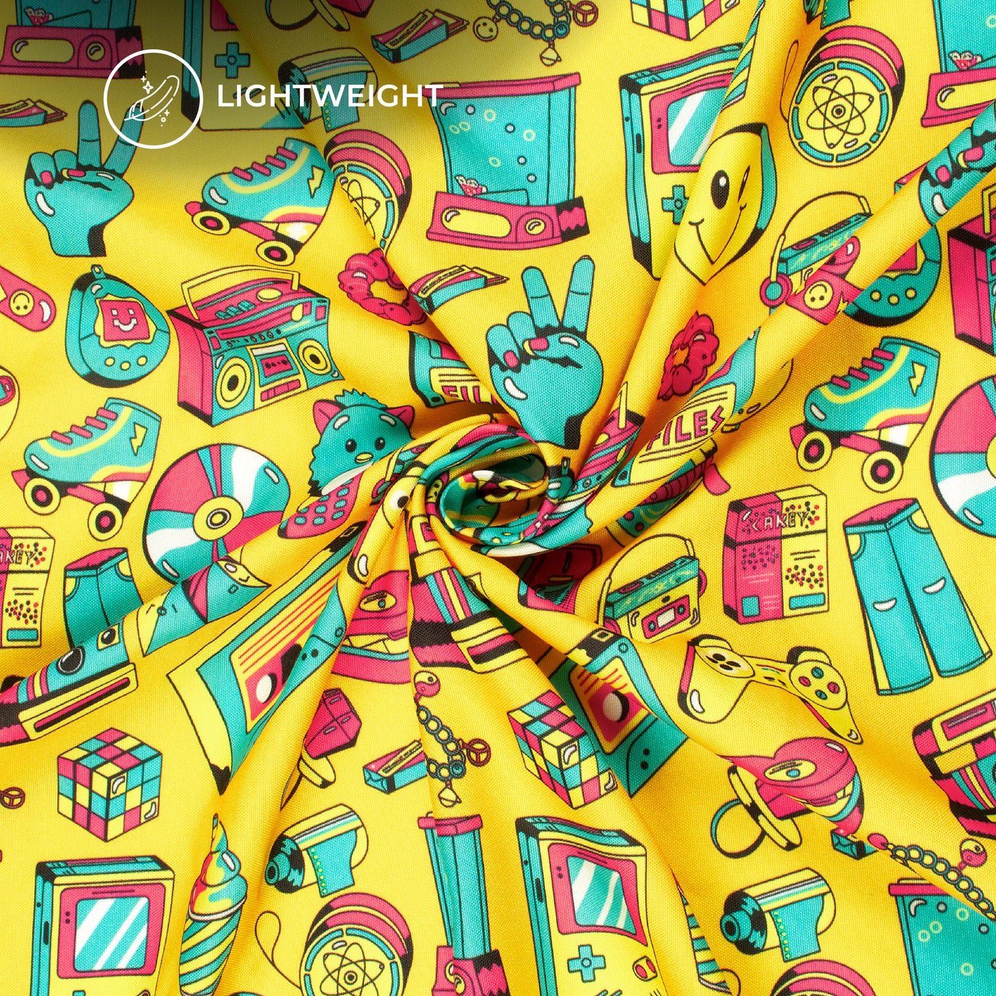 Attractive Yellow Semless Gaming Digital Print Rayon Fabric