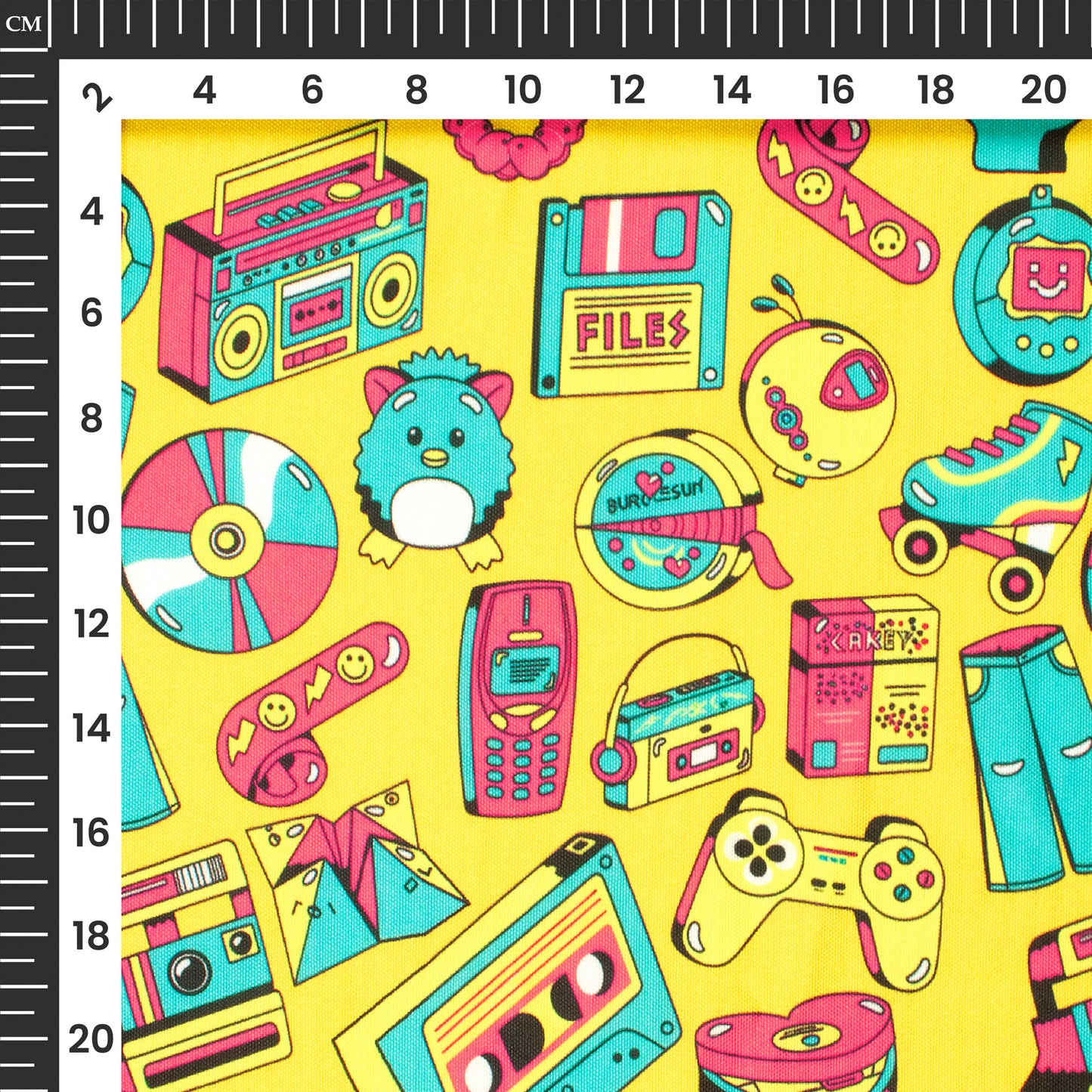 Attractive Yellow Semless Gaming Digital Print Rayon Fabric