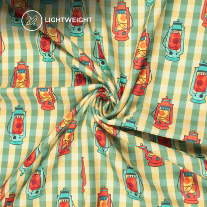 Attractive Vintage Quirky Digital Print Rayon Fabric