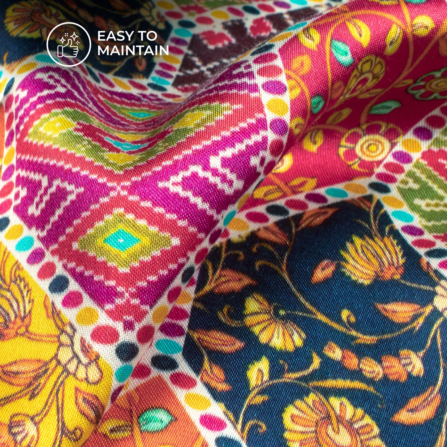 Traditional Patolaa Digital Print Viscose Gaji Silk Fabric