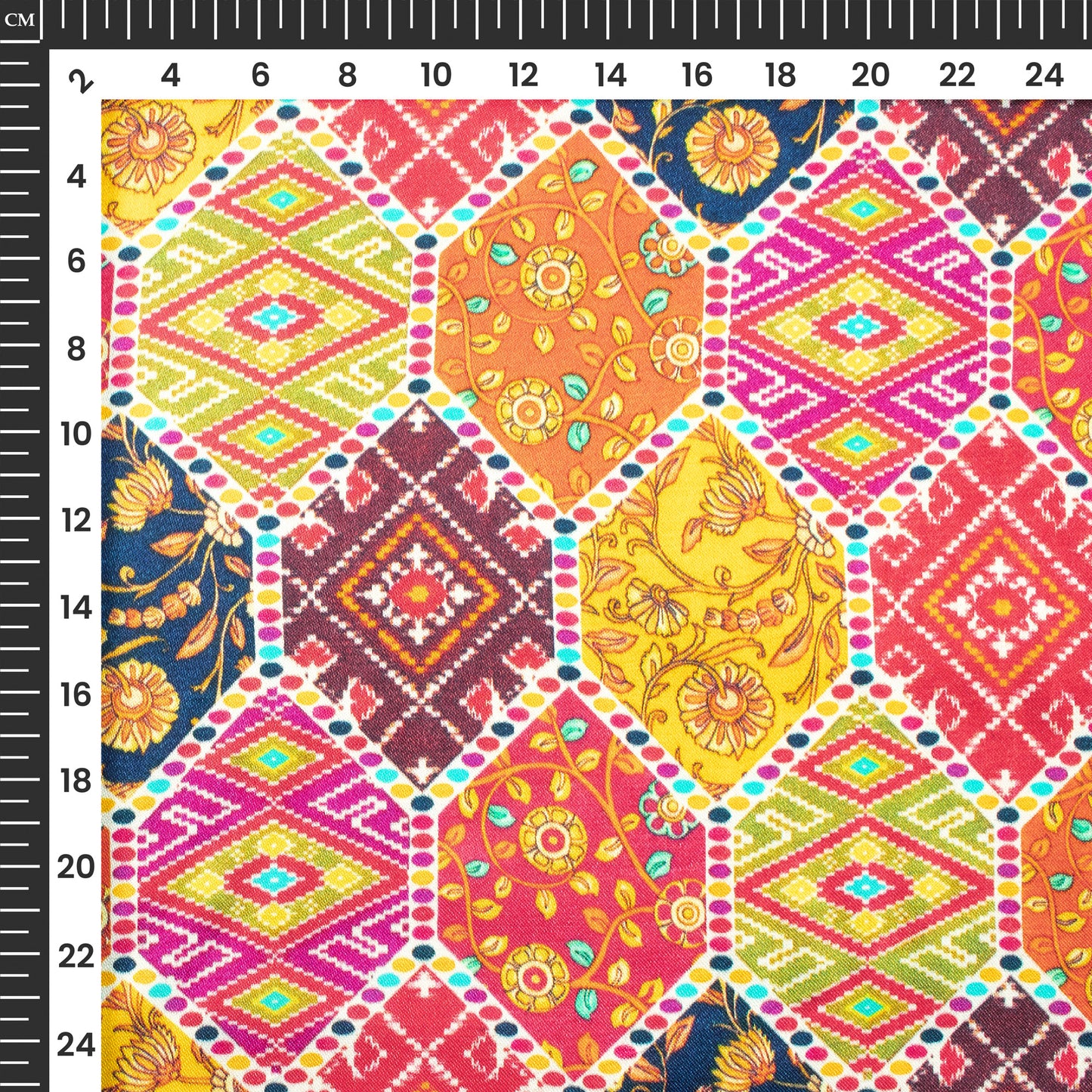 Traditional Patola Digital Print Viscose Gaji Silk Fabric