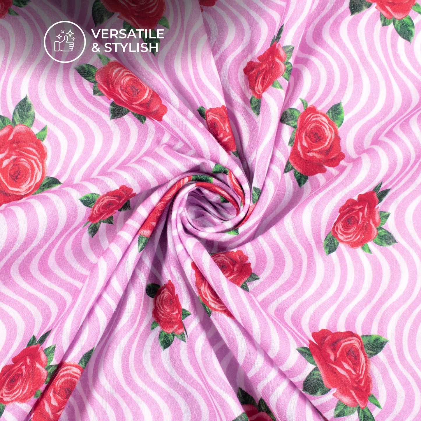 Seamless Royal Rose Digital Print Brasso Cotton Cambric Fabric