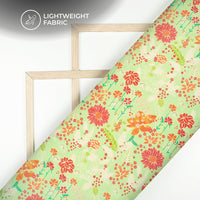 Seamless Beautiful Floral Digital Print Kota Doria Fabric