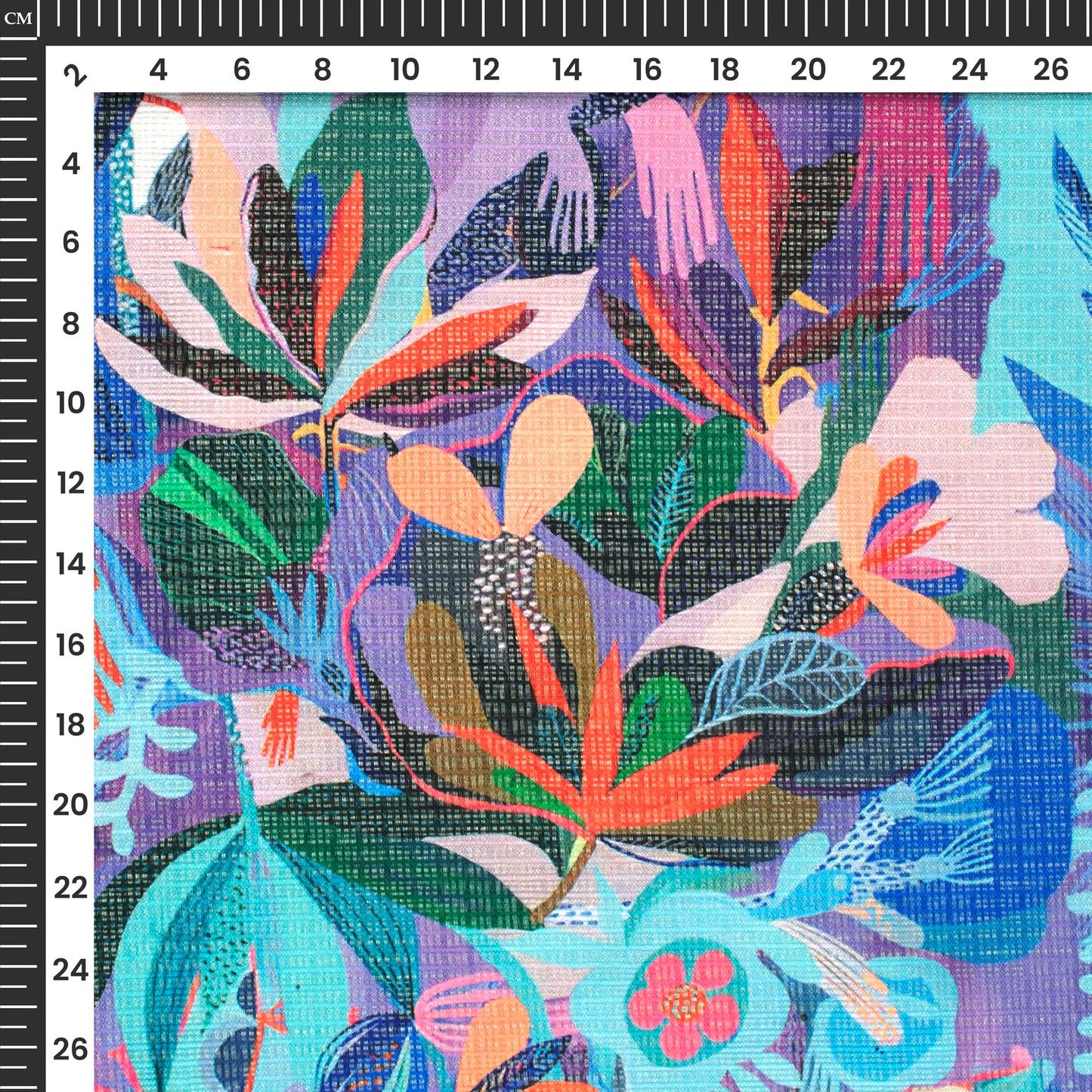 Trendy Quirky  Floral Digital Print Kota Doria Fabric