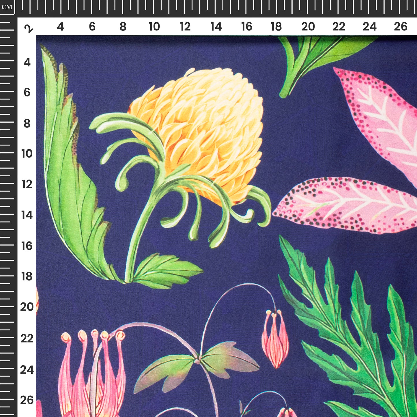 Dark Seamless Wild Floral Digital Print Japan Satin Fabric