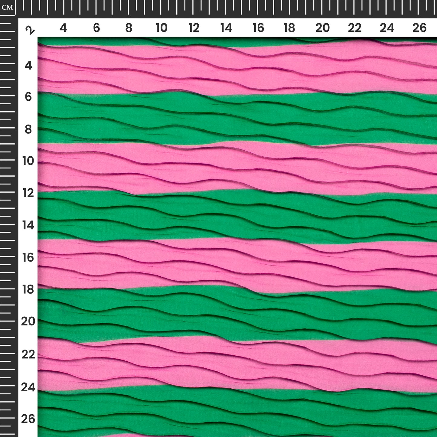 Lightweight Classic Stripes Wave Pleated Digital Print Georgette Fabric