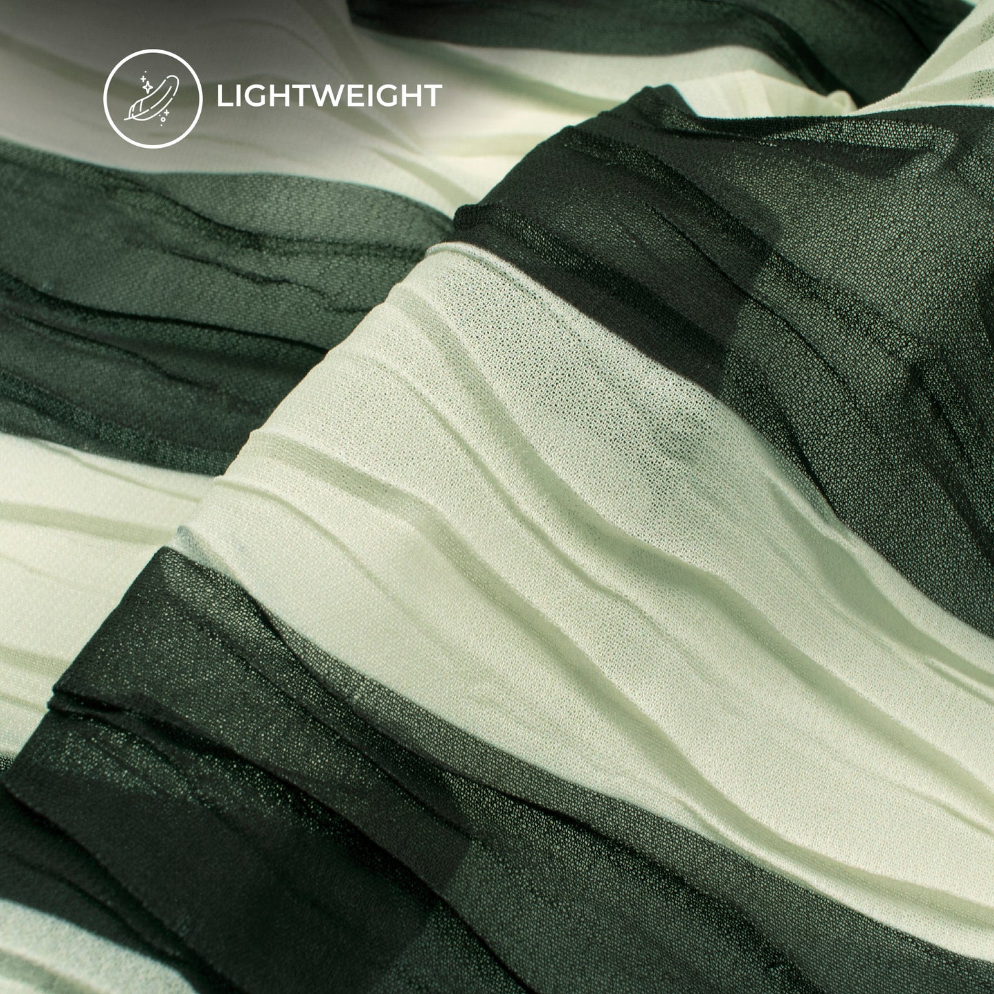 Lightweight Classic Stripes Wave Pleated Digital Print Georgette Fabric