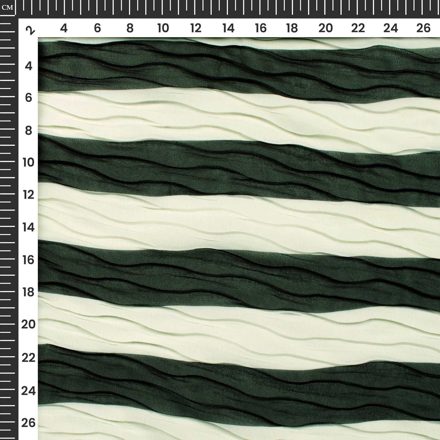 Lightweight Classic Stripes Wave Pleated Digital Print Georgette Fabric