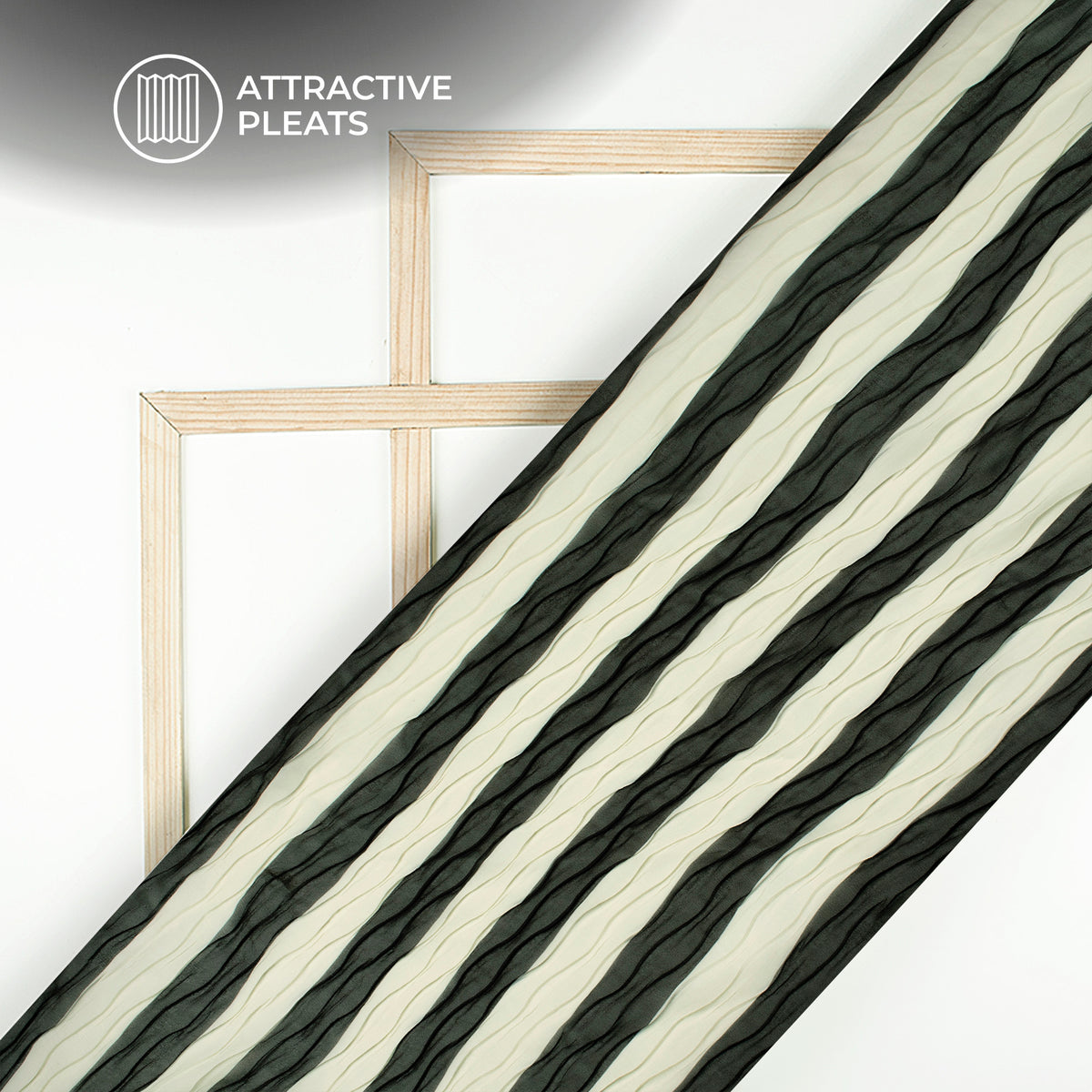 Lightweight Classic Stripes Wave Pleated Digital Print Georgette Fabric