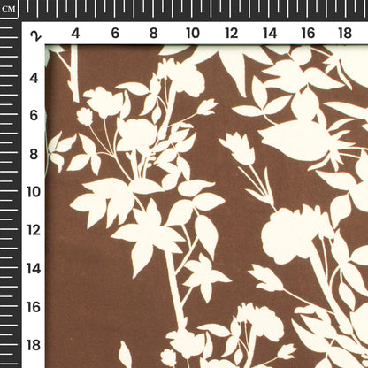 Vintage Botnical Floral Digital Print Luxurious Imported Satin Fabric