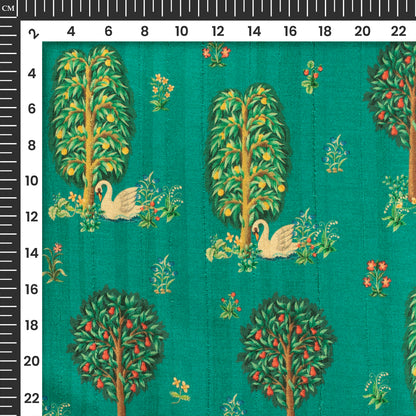 Vintage Style Madhuvaniii Digital Print Art Tusser Silk Fabric
