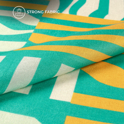 Premium Texture Stripes Digital Print Flat Silk Fabric