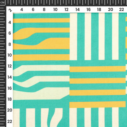 Premium Texture Stripes Digital Print Flat Silk Fabric