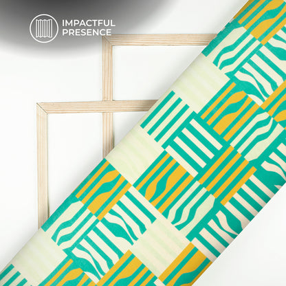 Premium Texture Stripes Digital Print Flat Silk Fabric