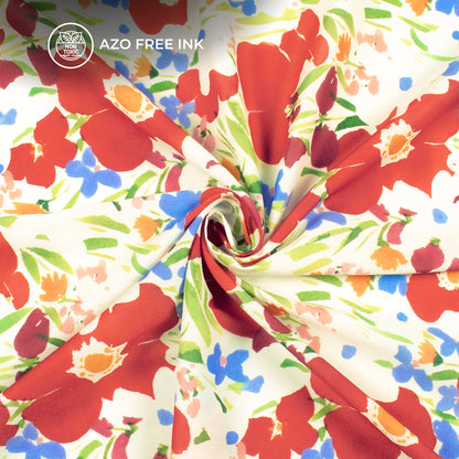Seamless Floral Patch Digital Print Muslin Fabric