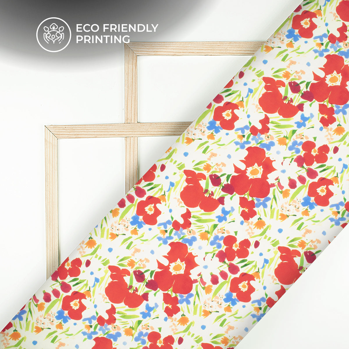 Seamless Floral Patch Digital Print Muslin Fabric