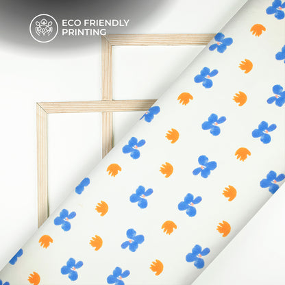 Abstract Spring Floral Digital Print Muslin Fabric