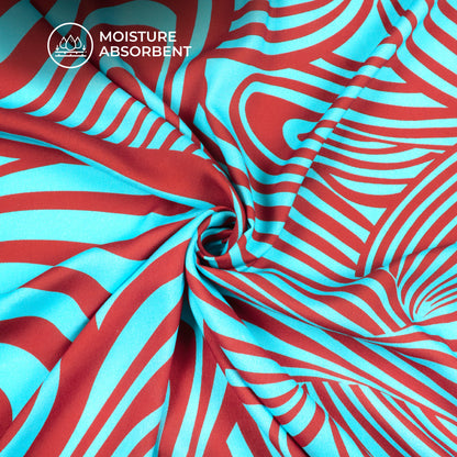 Mordern Geometric Lines Digital Print Viscose Rayon Fabric (Width 58 Inches)