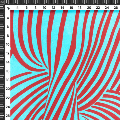 Mordern Geometric Lines Digital Print Viscose Rayon Fabric (Width 58 Inches)