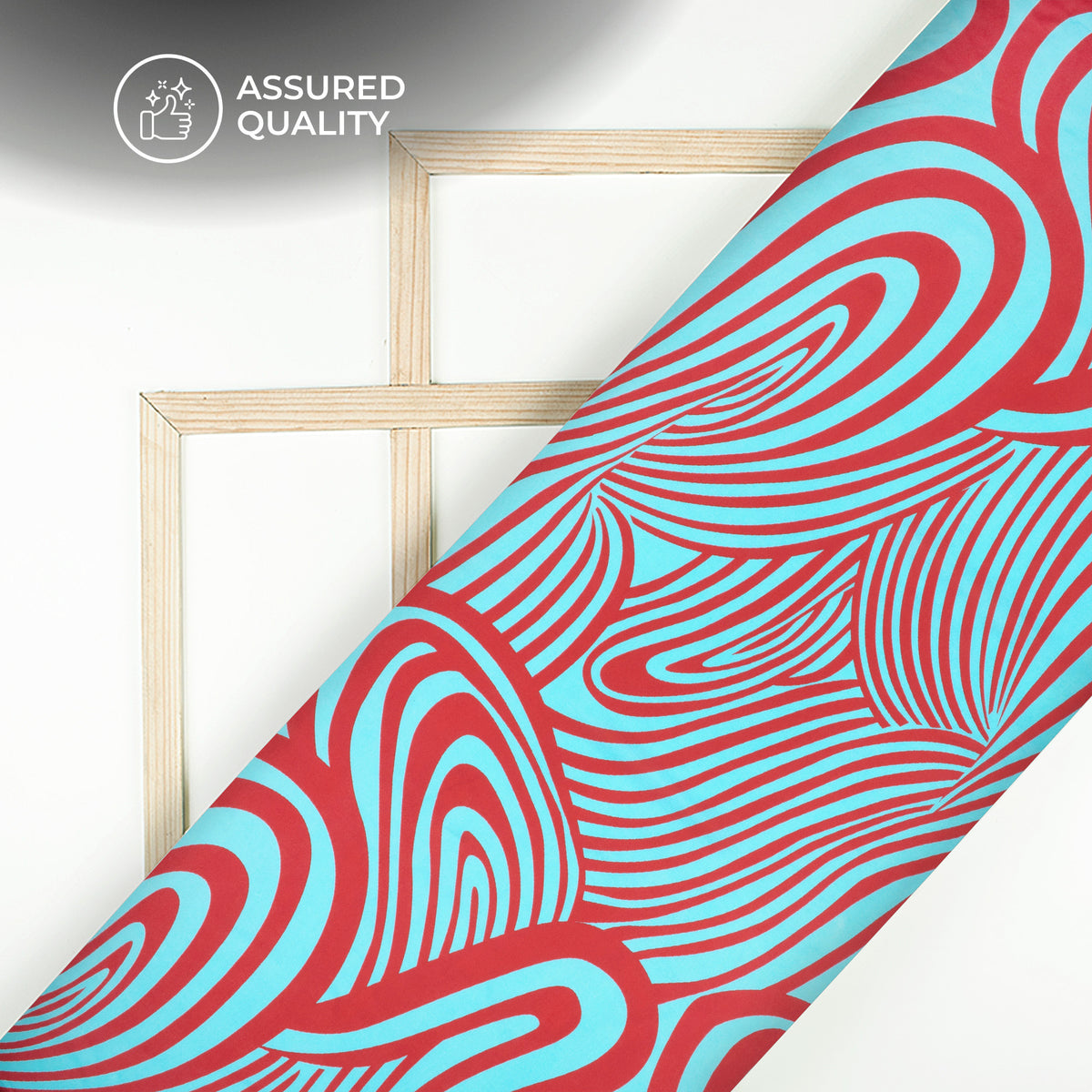 Mordern Geometric Lines Digital Print Viscose Rayon Fabric (Width 58 Inches)
