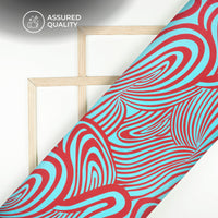 Mordern Geometric Lines Digital Print Viscose Rayon Fabric (Width 58 Inches)