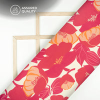 Abstract Petals Digital Print Viscose Rayon Fabric (Width 58 Inches)