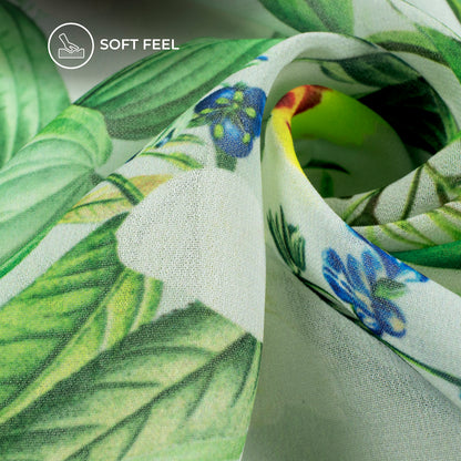 Vintage Floral And Leaf Digital Print Lightweight Georgette Fabric