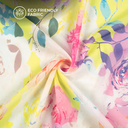 Multicolor Floral Digital Print Lightweight Georgette Fabric