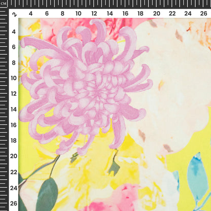 Multicolor Floral Digital Print Lightweight Georgette Fabric