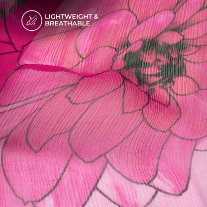 Bloosom Lilly Floral Digital Print Bemberg Chiffon Fabric