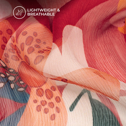 Beautiful Seamless Floral Digital Print Bemberg Chiffon Fabric
