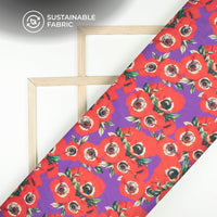 Lovely Rose Floral Digital Print Pure Cotton Mulmul Fabric