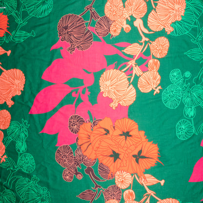 Abstract Seamless Floral Digital Print Pure Cotton Mulmul Fabric