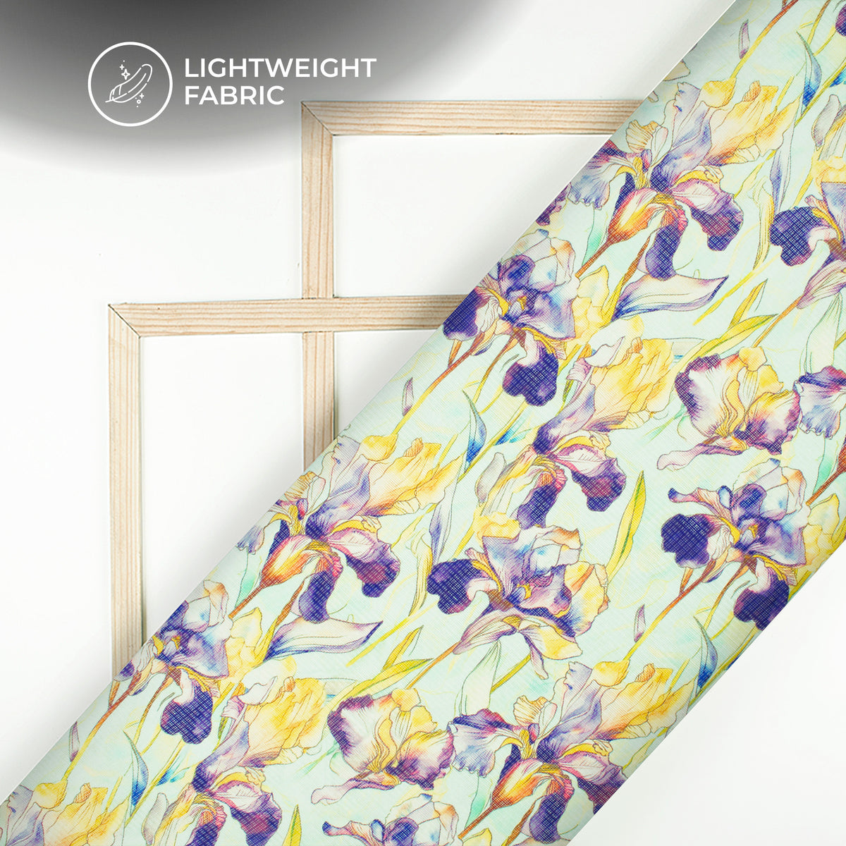 Eminence Purple Floral Digital Print Kota Doria Fabric