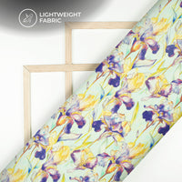 Eminence Purple Floral Digital Print Kota Doria Fabric
