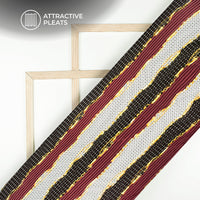 Stylish  Polka Dot Chain Digital Print Japan Satin Pleated Fabric