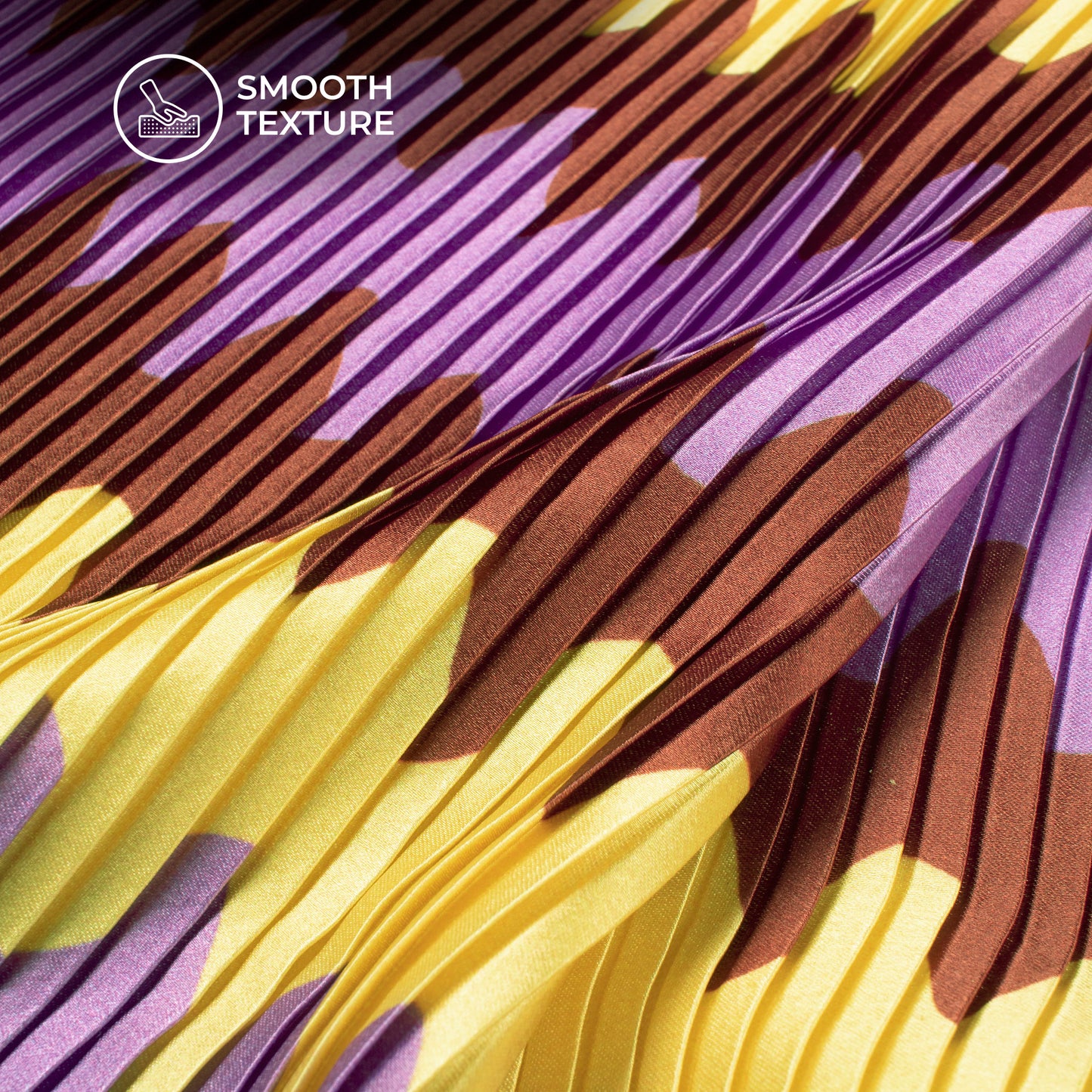 Mauve Purple Abstract Chevron Digital Print Japan Satin Pleated Fabric