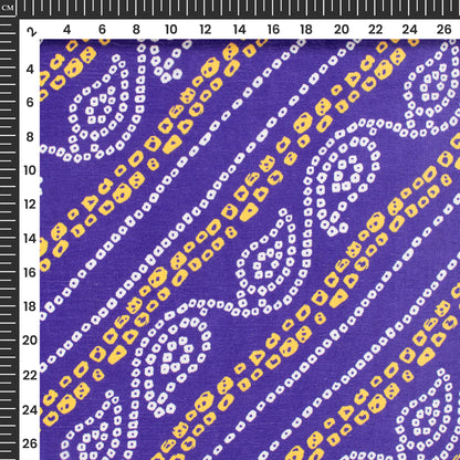 Royal Blue Bandhani Digital Print Chinnon Chiffon Fabric