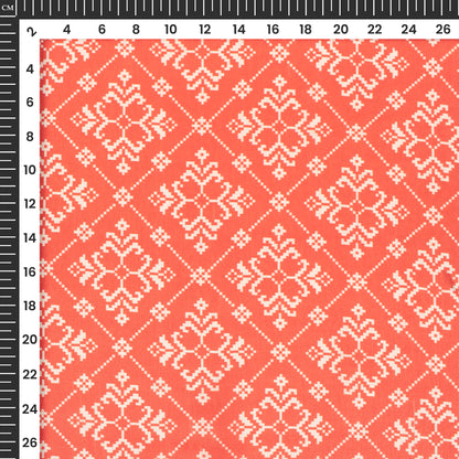 Rose Red Patola Digital Print Chinnon Chiffon Fabric